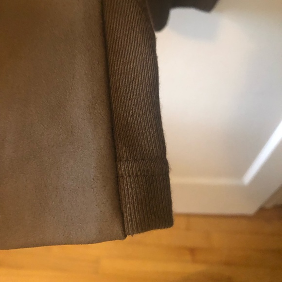 Vince taupe leather drape front jacket size xs - Picture 6 of 8